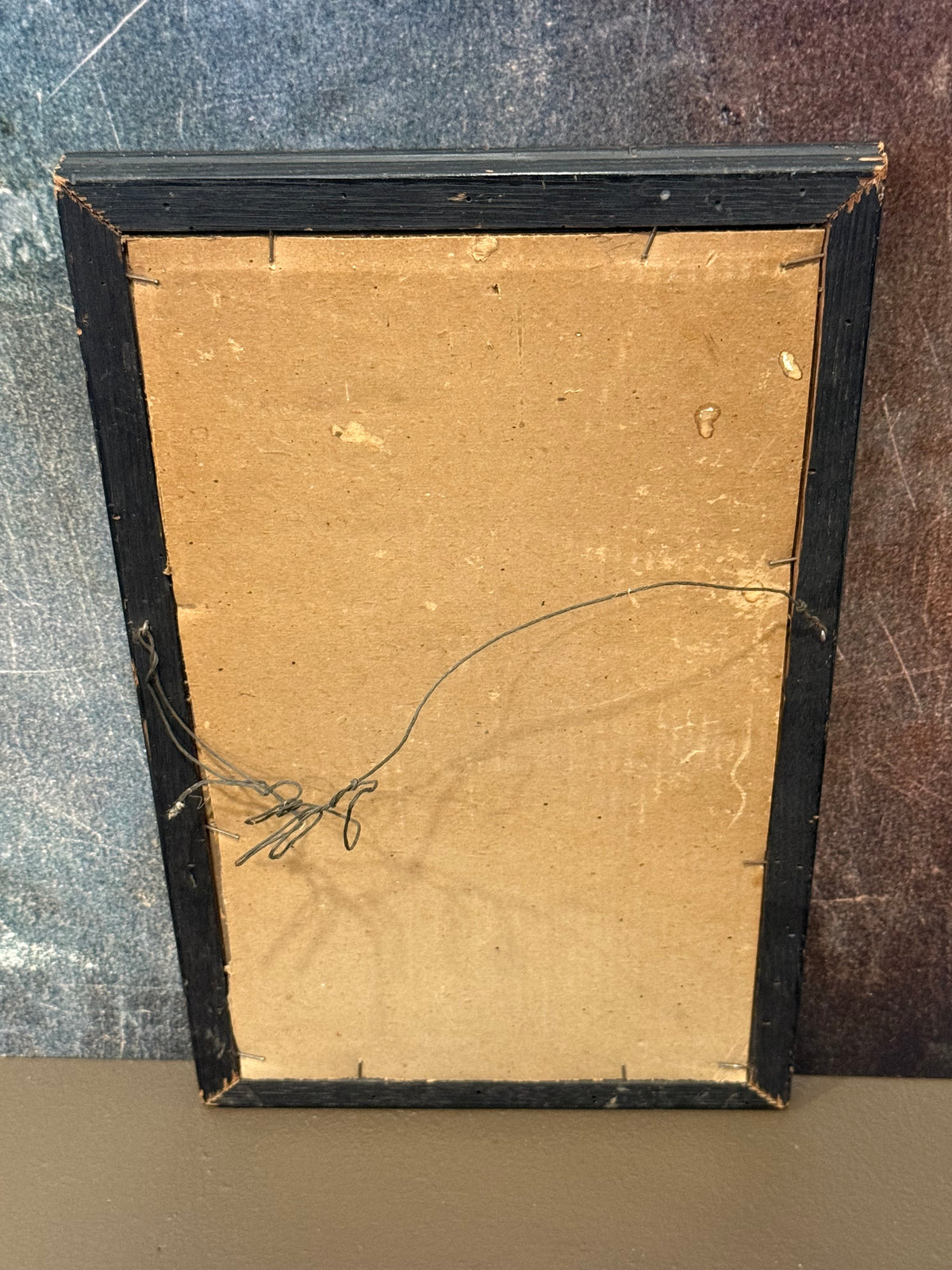 Antique c.1900 Victorian Eldress Portrait in Wide Tiger Grain Flamed Wood Frame – Moody Matriarch Wall Art