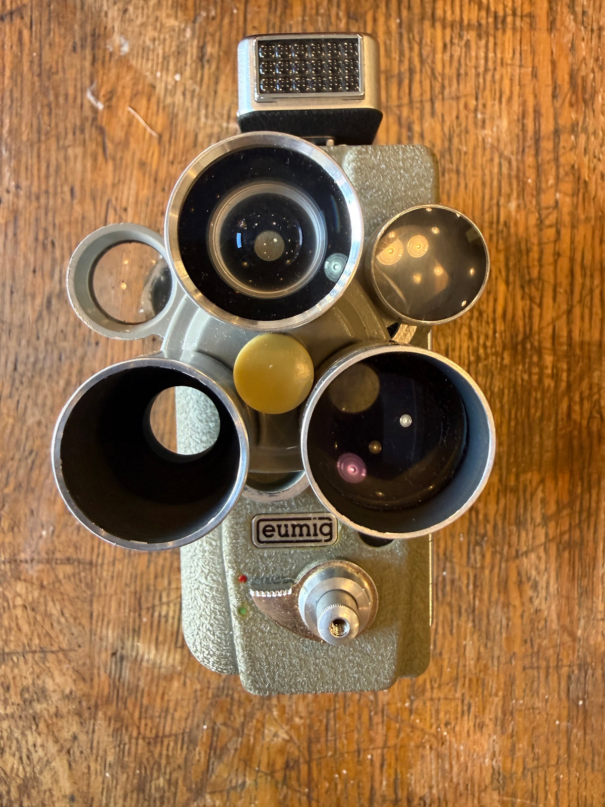 Vintage 1950s Eumig C3M 3-Lens 8mm Movie Camera with Original Light Meter & Leather Case – Made in Austria