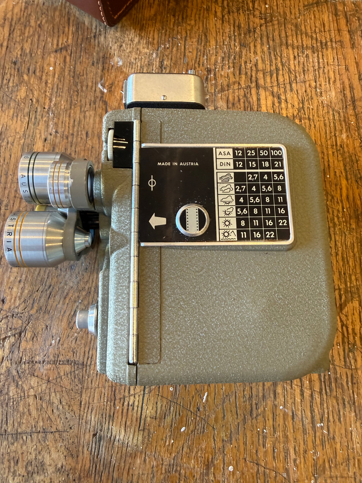 Vintage 1950s Eumig C3M 3-Lens 8mm Movie Camera with Original Light Meter & Leather Case – Made in Austria