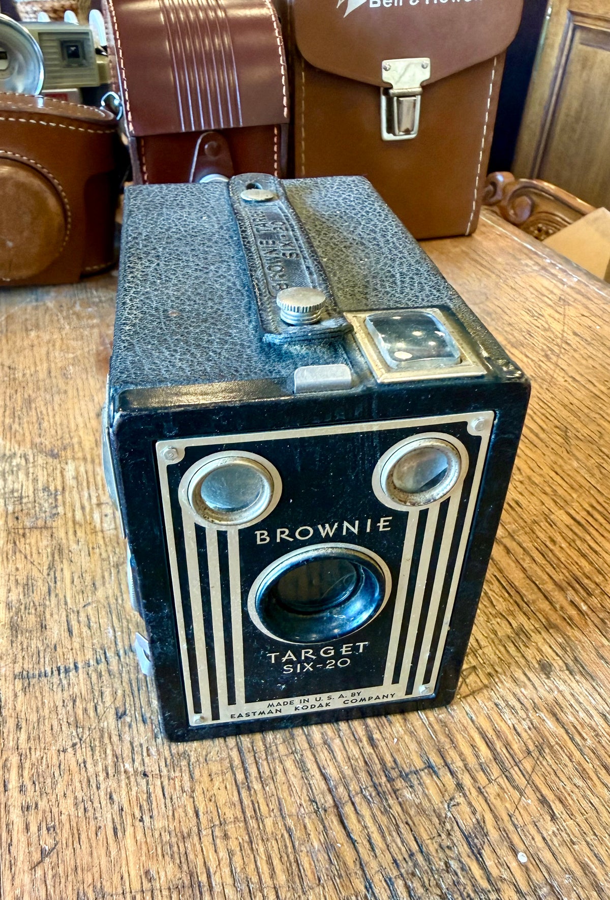 Vintage 1940s Kodak Brownie Target Six-20 Art Deco Box Camera