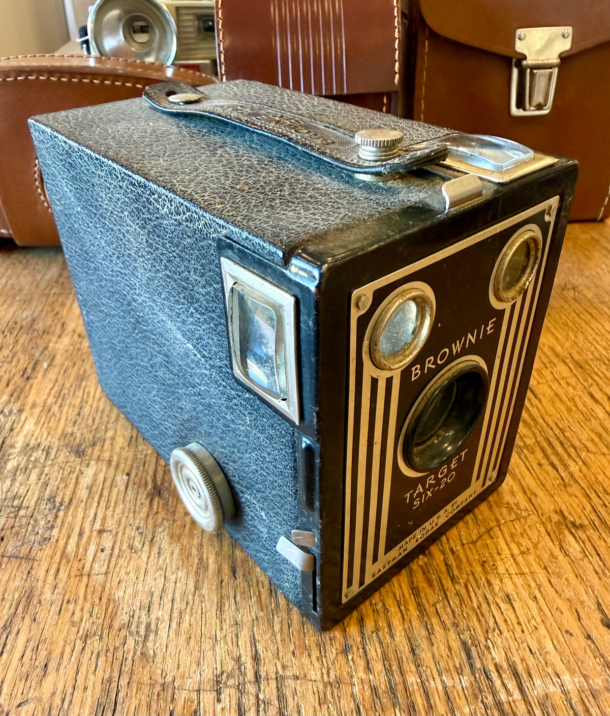 Vintage 1940s Kodak Brownie Target Six-20 Art Deco Box Camera