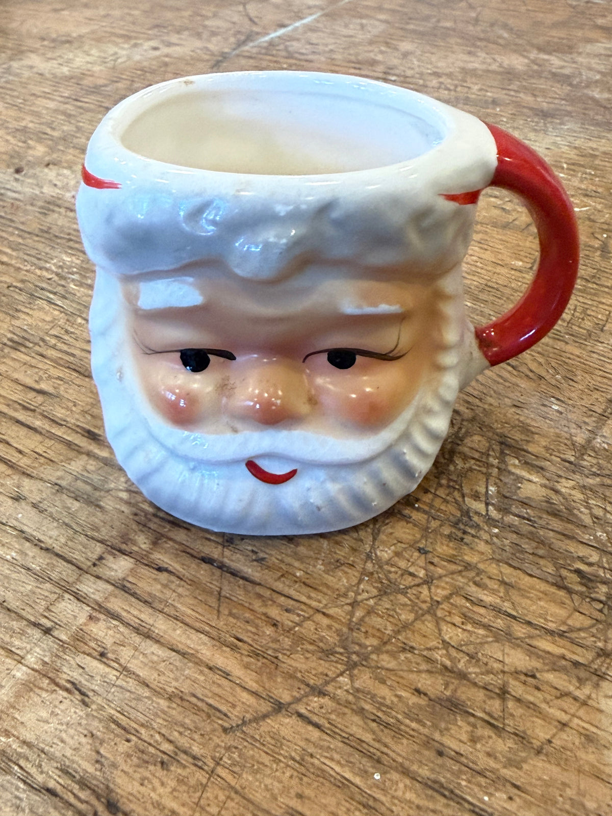 Vintage 1960s Enesco Winking Santa Mug - Original Japan Foil Label Christmas Ceramic (Copy)