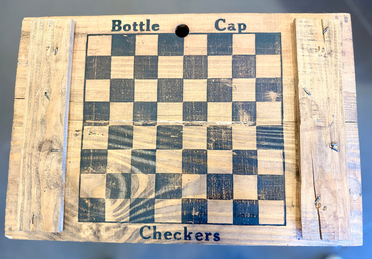 Vintage Anheuser-Busch Wooden Beer Crate with Reversible Checkerboard Lid - Budweiser St. Louis MO