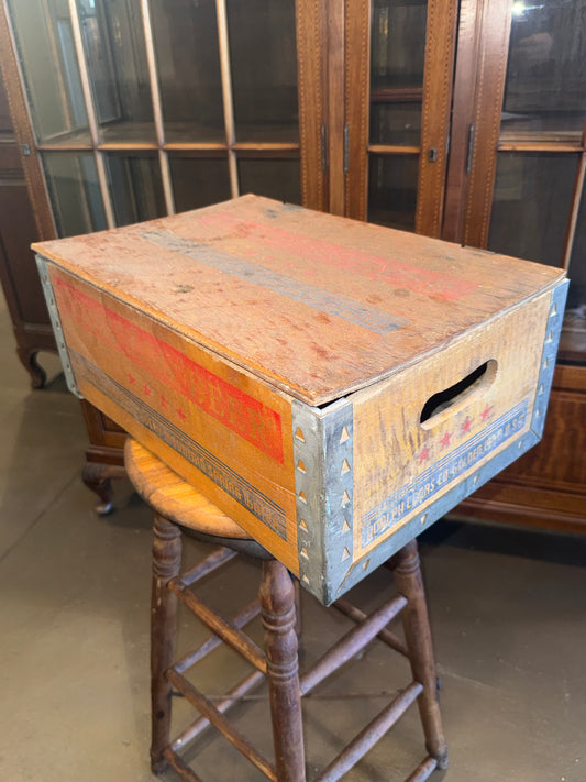 Vintage 1940s Coors Light Beer Wooden Crate with Hinged Lid | Antique Adolph Coors Breweriana Cargo Box