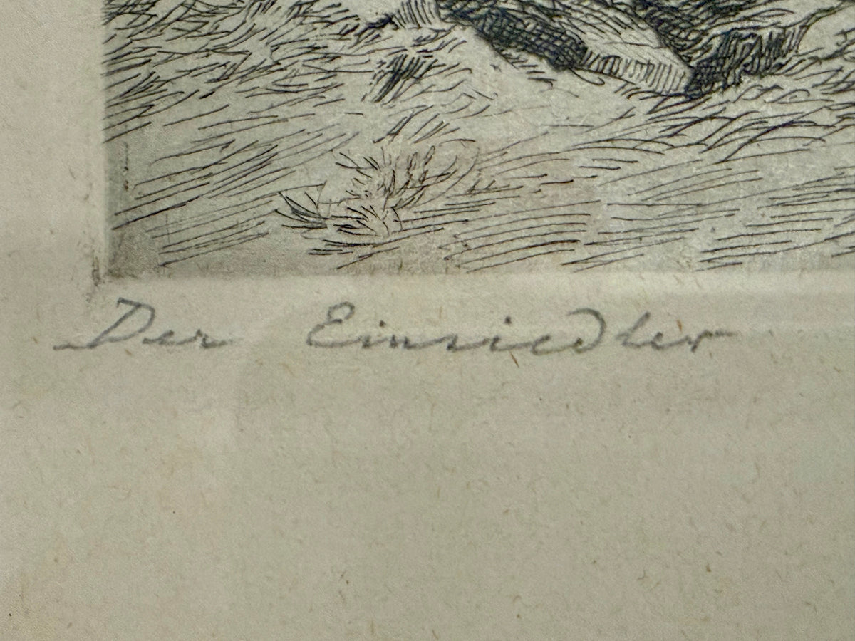 Set of 3 Vintage Original Signed Etchings by Otto von Kukuk – German Historic Landscapes & Lake Constance Views