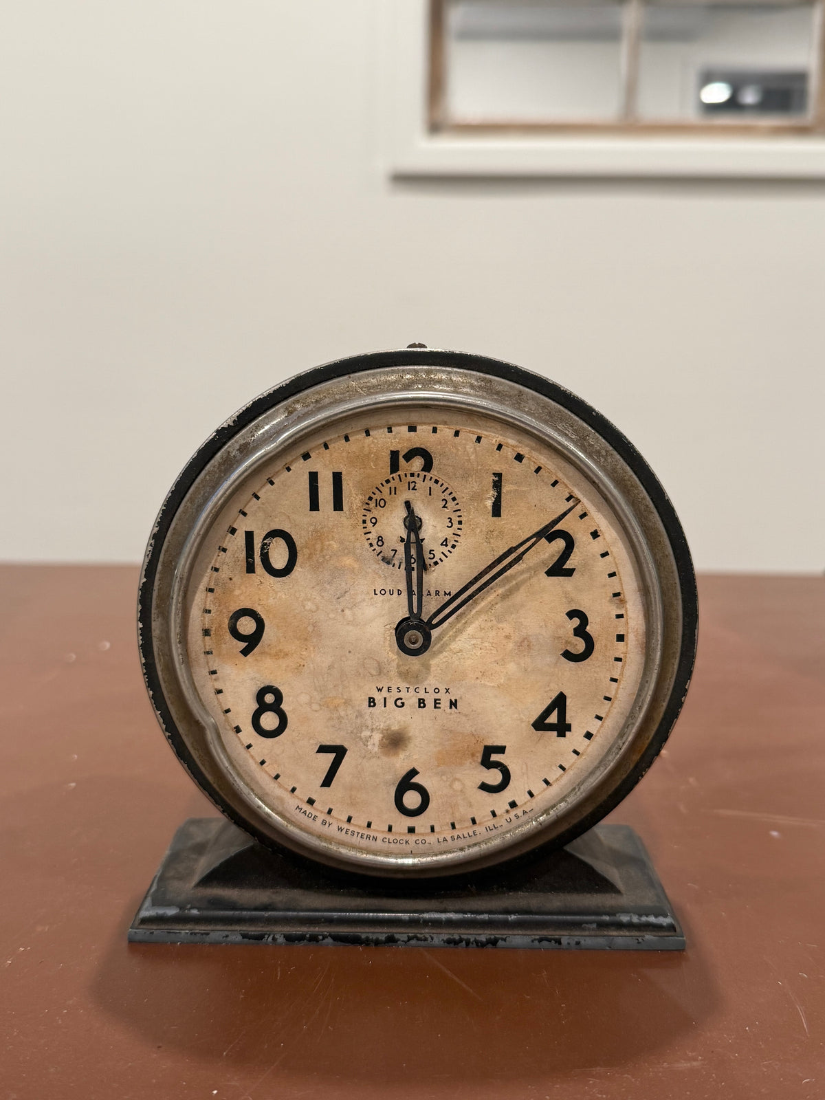 Antique 1930s Westclox Big Ben Style 4a Loud Alarm Mechanical Clock – Vintage Art Deco Tabletop Decor