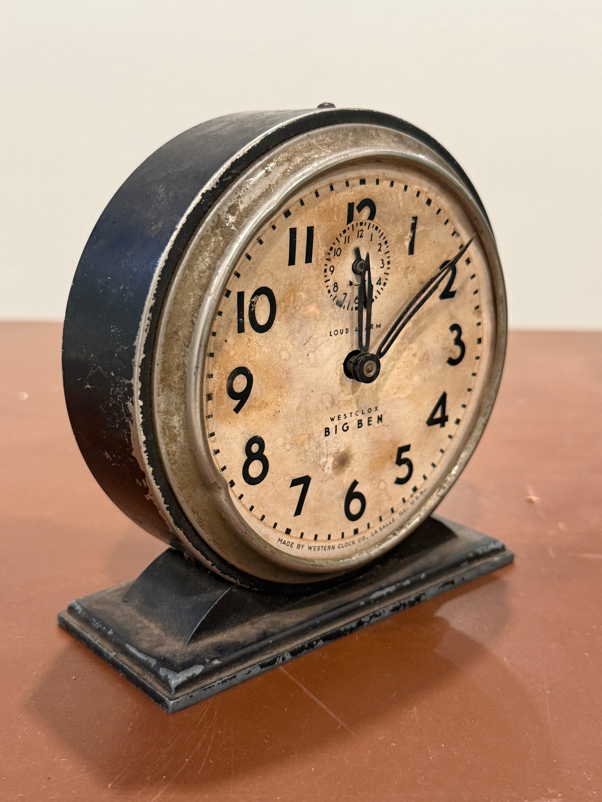 Antique 1930s Westclox Big Ben Style 4a Loud Alarm Mechanical Clock – Vintage Art Deco Tabletop Decor
