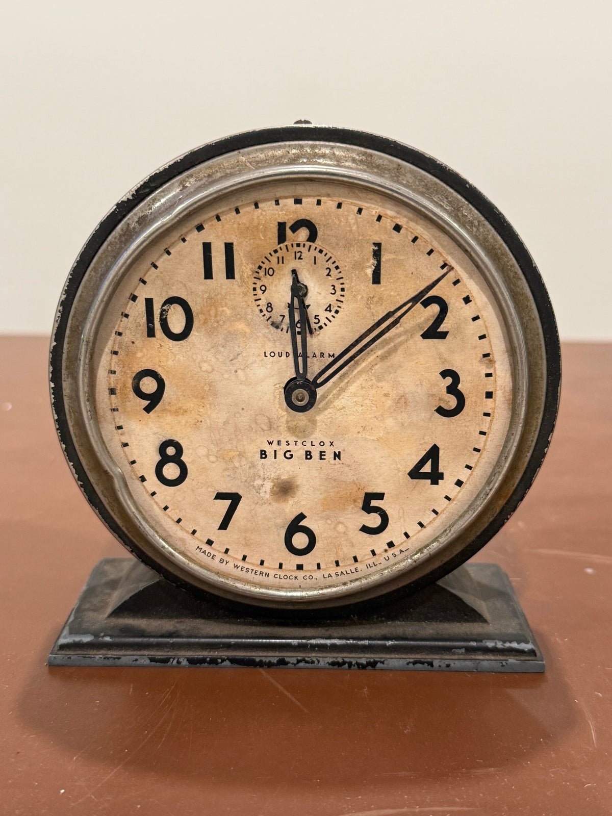 Antique 1930s Westclox Big Ben Style 4a Loud Alarm Mechanical Clock – Vintage Art Deco Tabletop Decor